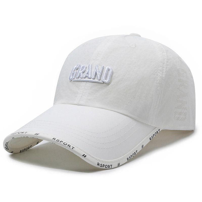 ONIHUA Dames Zomer Baseball Cap Ademend Lichtgewicht Sneldrogend Hoed Borduren Buitensporten Zonnebrandcrème Hoed voor Heren wit
