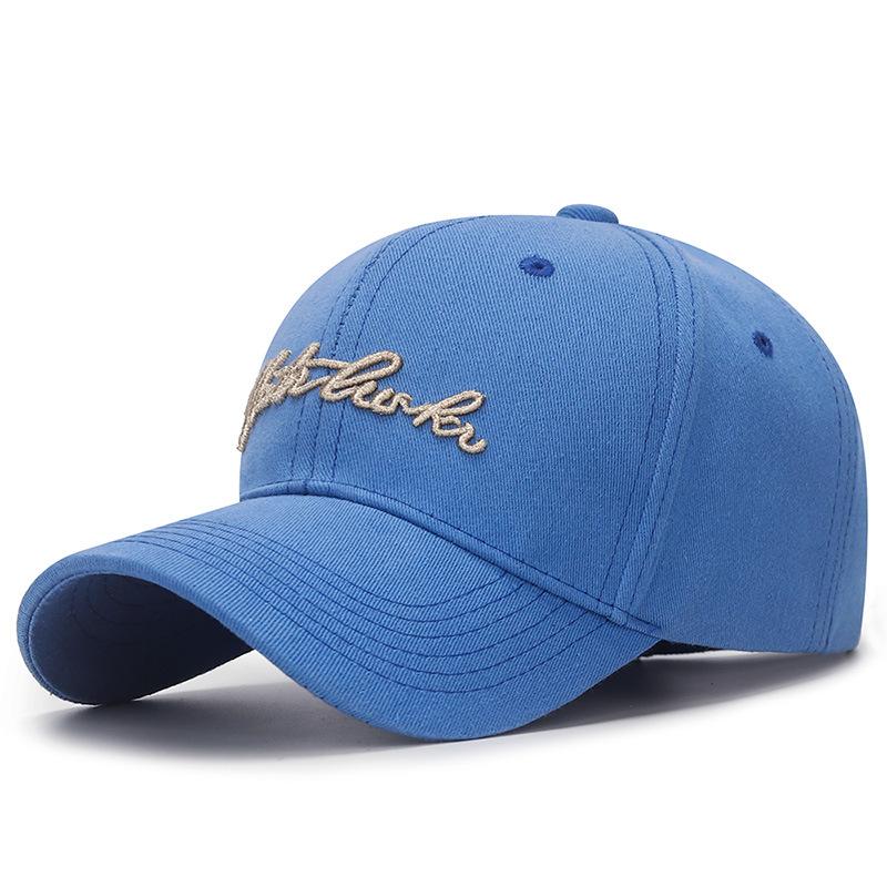 ONIHUA Verstelbare katoenen muts Dames Borduren Baseball Cap Heren Snapback Hoed Zonneklep Hoeden Vissershoed Piekkap blauw