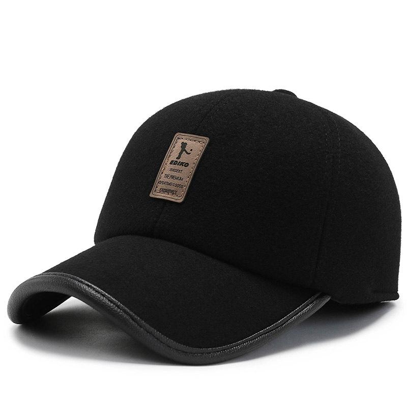 Outdoor Boutique TOP Nizi-rand pet met klep, verdikte, warme en koudebestendige gehoorbeschermingshoed, modieuze honkbalpet, Koreaanse stijl hoed voor middelbare leeftijd en ouderen Adjustable