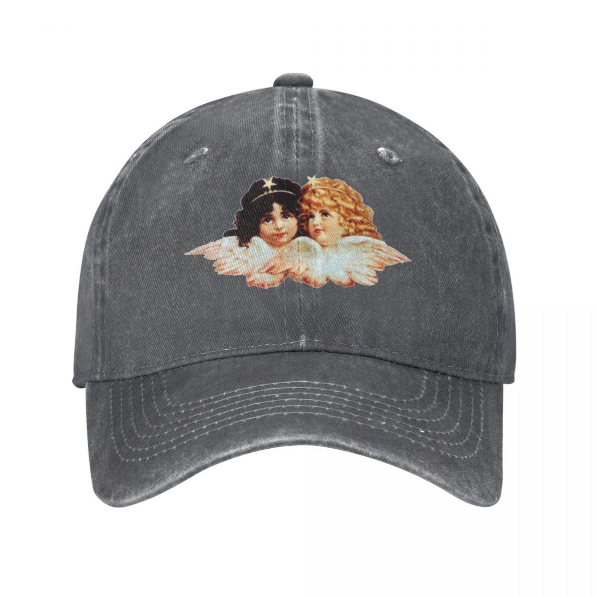 Kiki Cap Fiorucci Cherubs Unisex Dames Baseball Cap Distressed Washed Hats Cap Classic Outdoor Workouts Snapback Cap One Size
