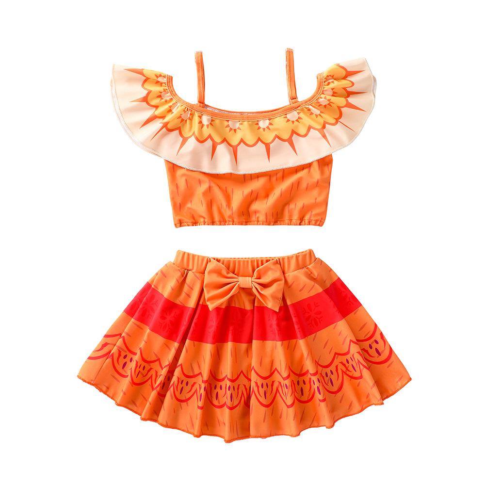 RichBaby Meisjes 2-delig badpak Mirabel bikini Isabella Pepa Dolores badpak Tankini Magic Family Adventure badmode 130 geel