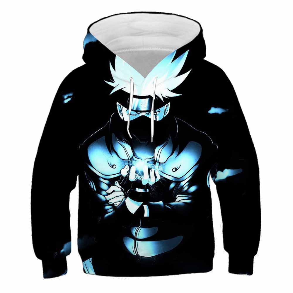 ETST 05 Kinderen Naruto Uchiha Sasuke Akatsuki Anime Kostuum Hoodie Rollenspel Sweatshirt Jongens Top Kinderkleding S