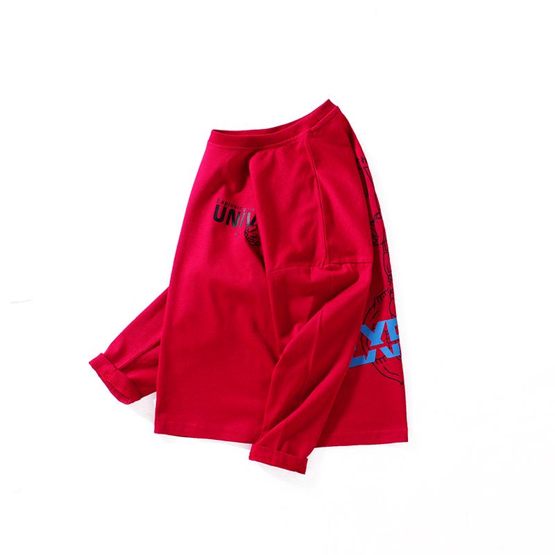 VantaGoods Jongens T-shirt met lange mouwen en print in Koreaanse stijl voor de herfst van 2024 150 cm rood