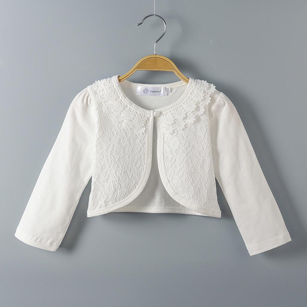 Security Surveillanc Peuter Kids Baby Kleine Meisjes Kant Prinses Bolero Vest Bolero Tops Kleding 110 wit