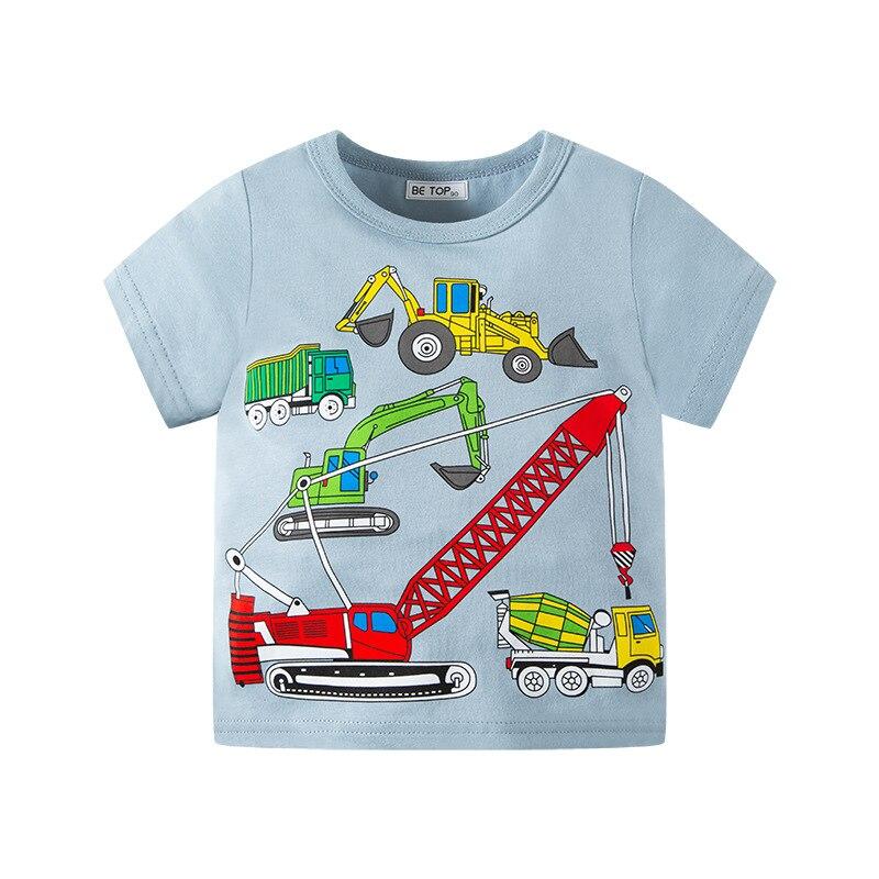 Selfyi T-shirt met korte mouwen voor jongens Kindertops Uitloper Cartoon Schattig T-shirts met ronde hals 130