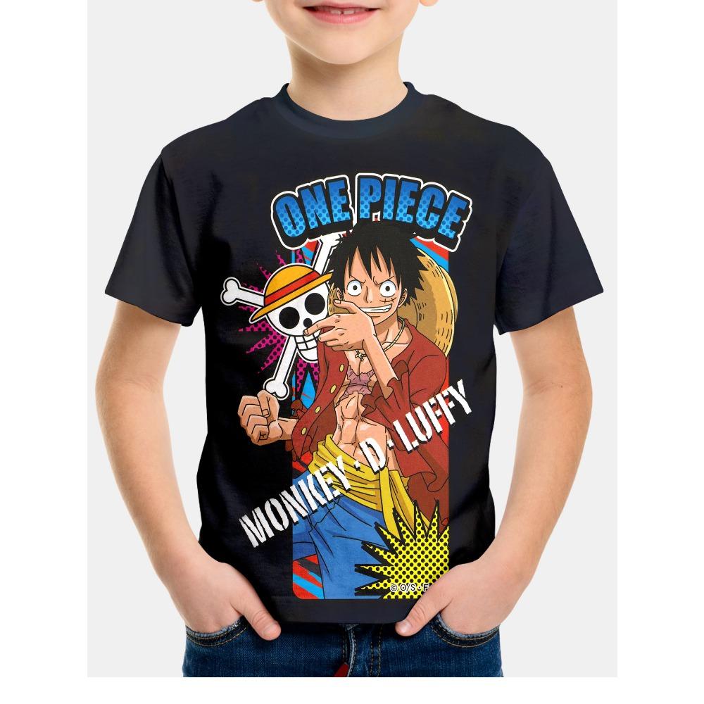 Etst 003 One Piece Luffy Top Kleding voor Kinderen Kinderjongenskleding T-shirt met Korte Mouwen voor een Jongen Kinder T-shirt Tops Jongenskleding 160cm