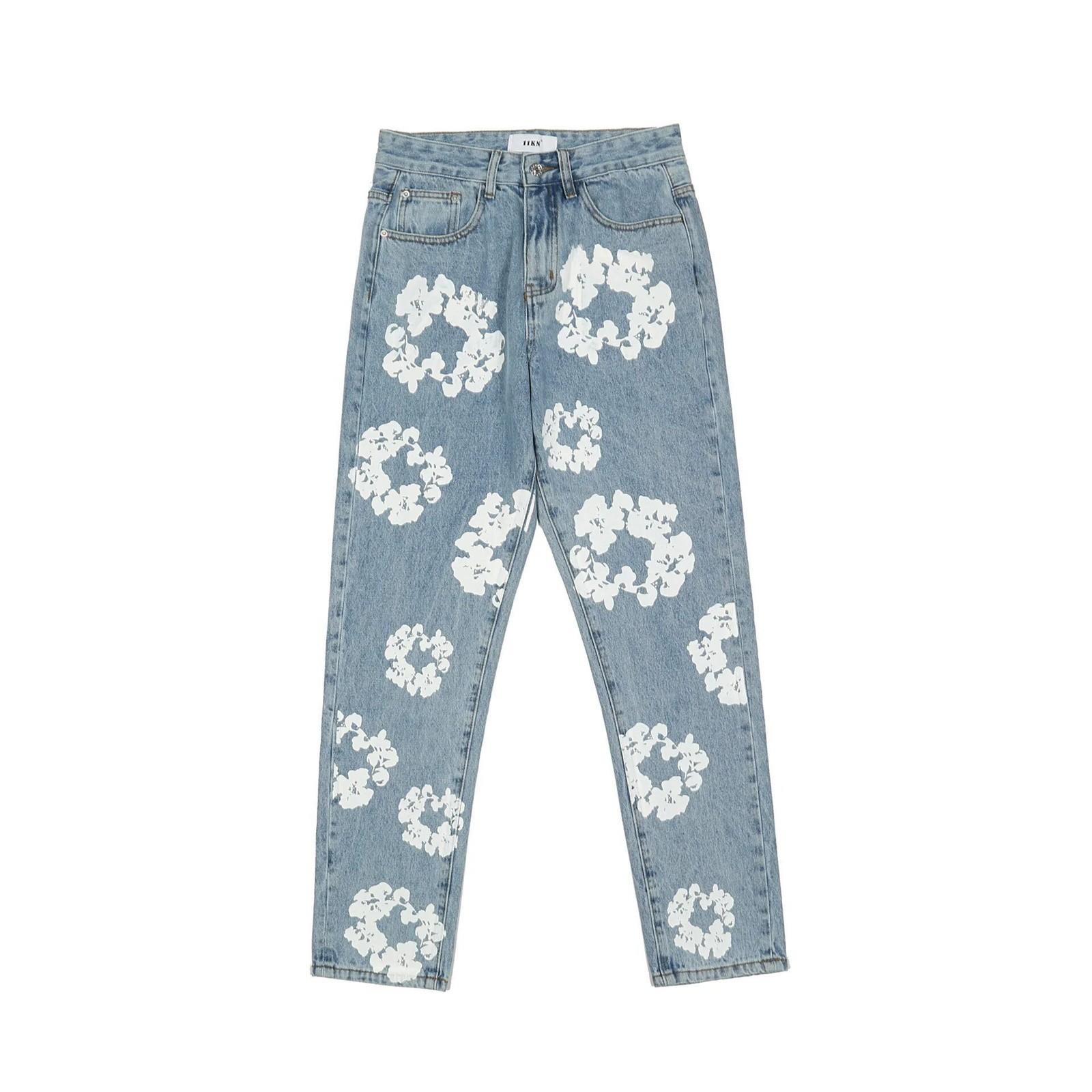 Baihe Heren- en damesmode Losse casual bloemen high street jeans M