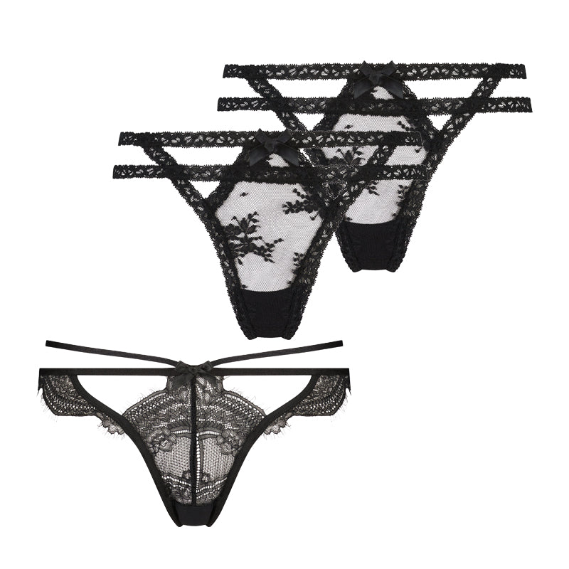 Hunkemöller Irina 3-pack g-string, zwart