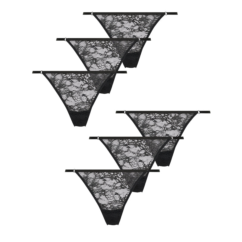 Hunkemöller Zella Mini g-string 6-pack, zwart