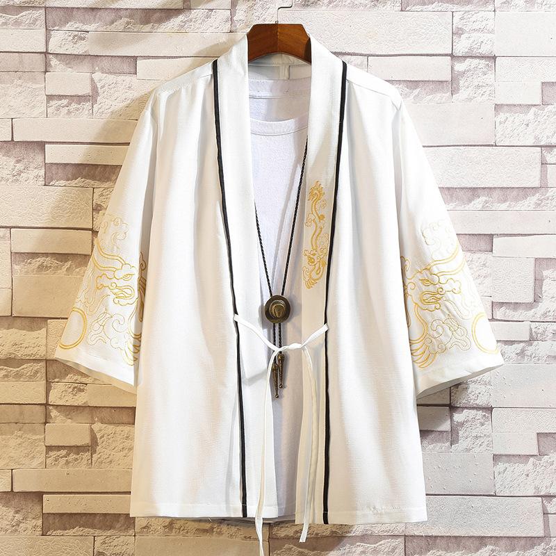 DSorothy Chinese Heren Hanfu Japanse Kimono Cardigan Jas Oude Stijl Ukiyoe Oud Kostuum Robe Cape M