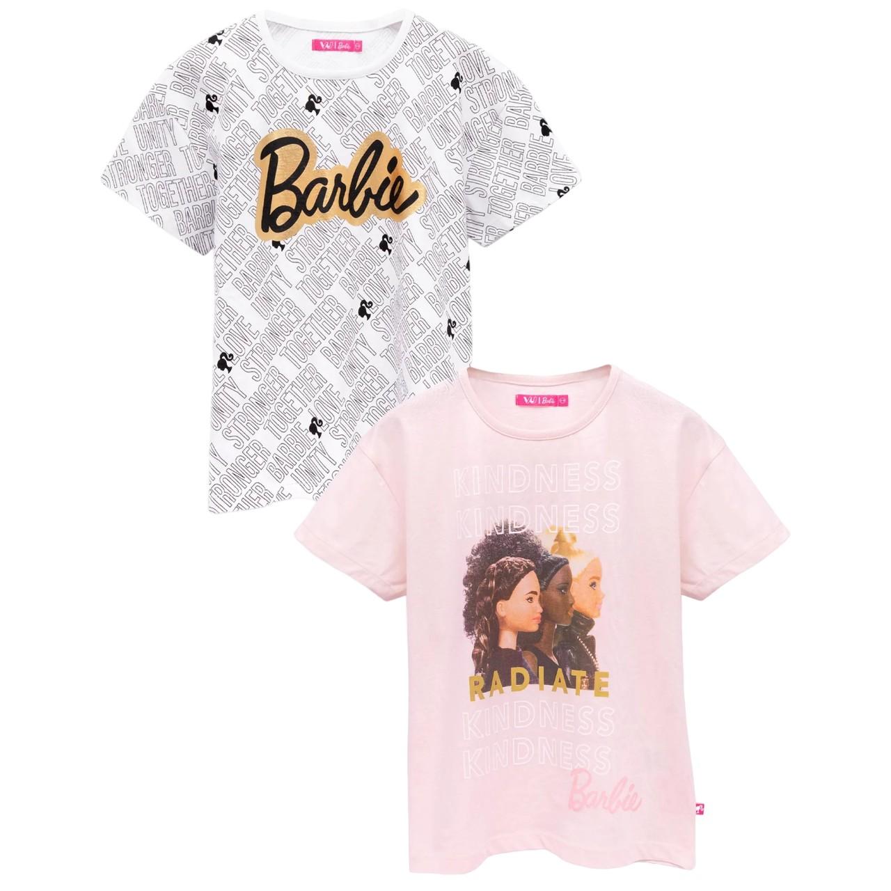 Barbie Girls Kindness Stronger Together Unity And Love T-Shirt (Pack of 2) 3-4 Years zwart