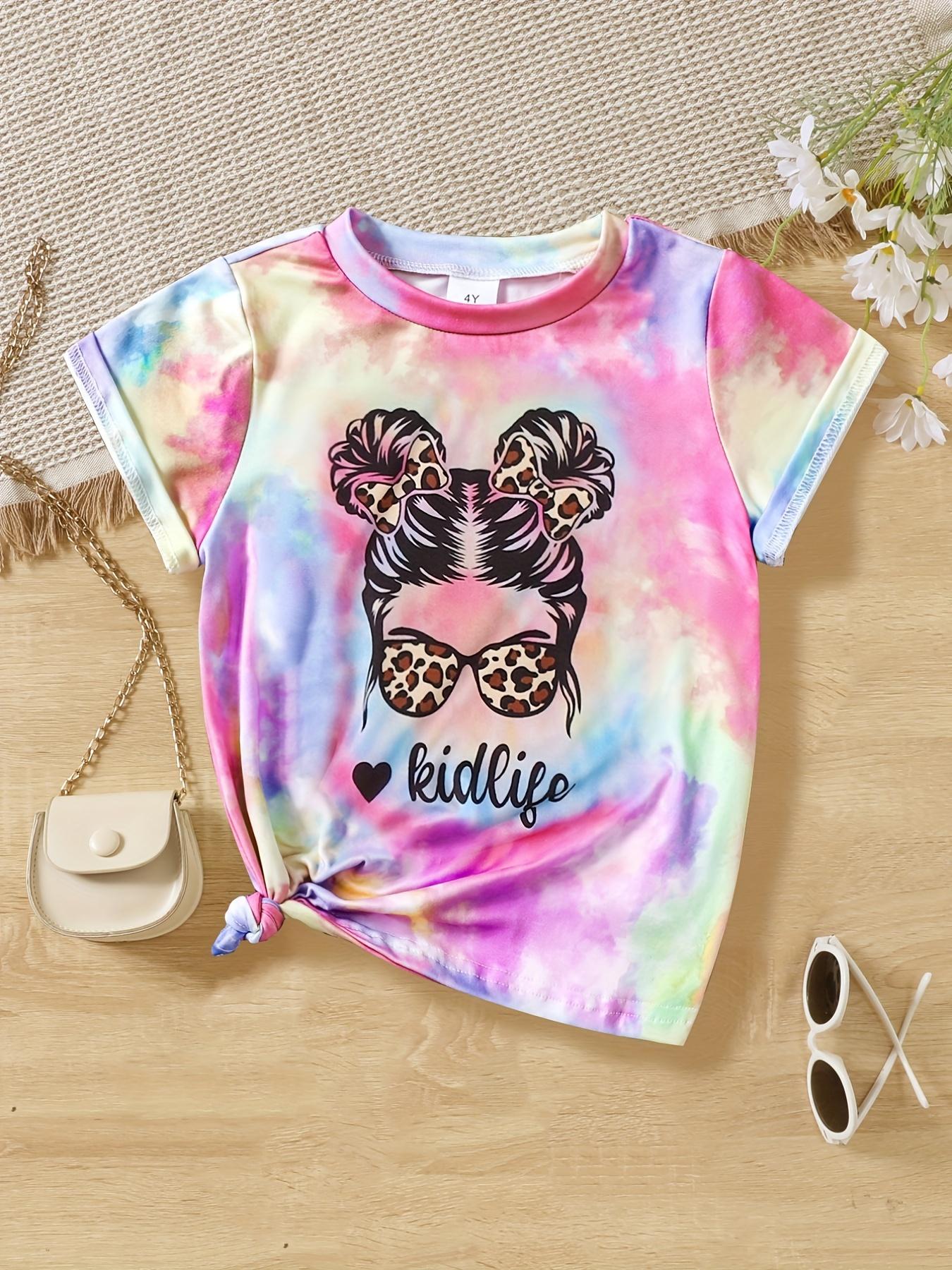 Xr 01 Nieuwe Kids Meisjes O-hals T-shirt Hart Vlinder 3D Bedrukt Korte Mouw T-shirt Kinderen Mode Streetwear Zomer Tops Kleding 140