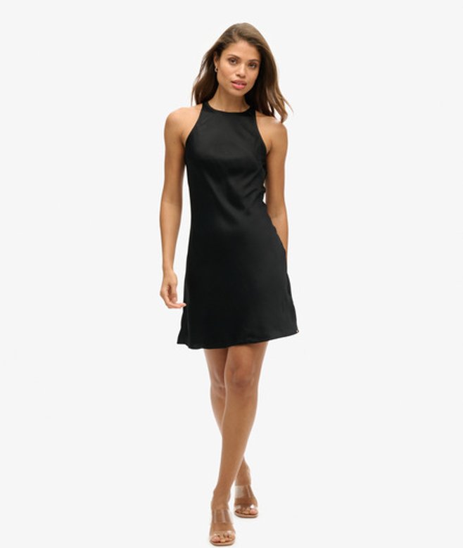 Superdry Satijnen Racer Mini-jurk Zwart