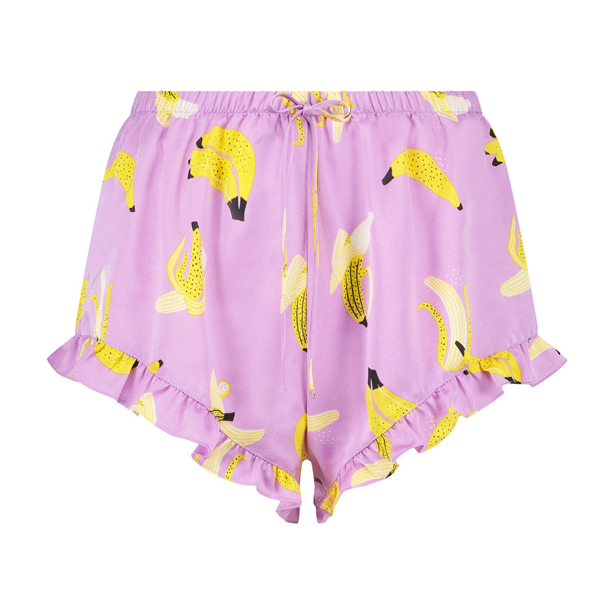 Hunkemöller Short Satin Ruffle Banana korte broek, paars