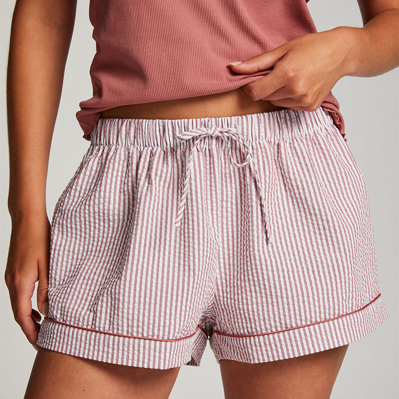 Hunkemöller Short Cotton Stripe korte broek, roze