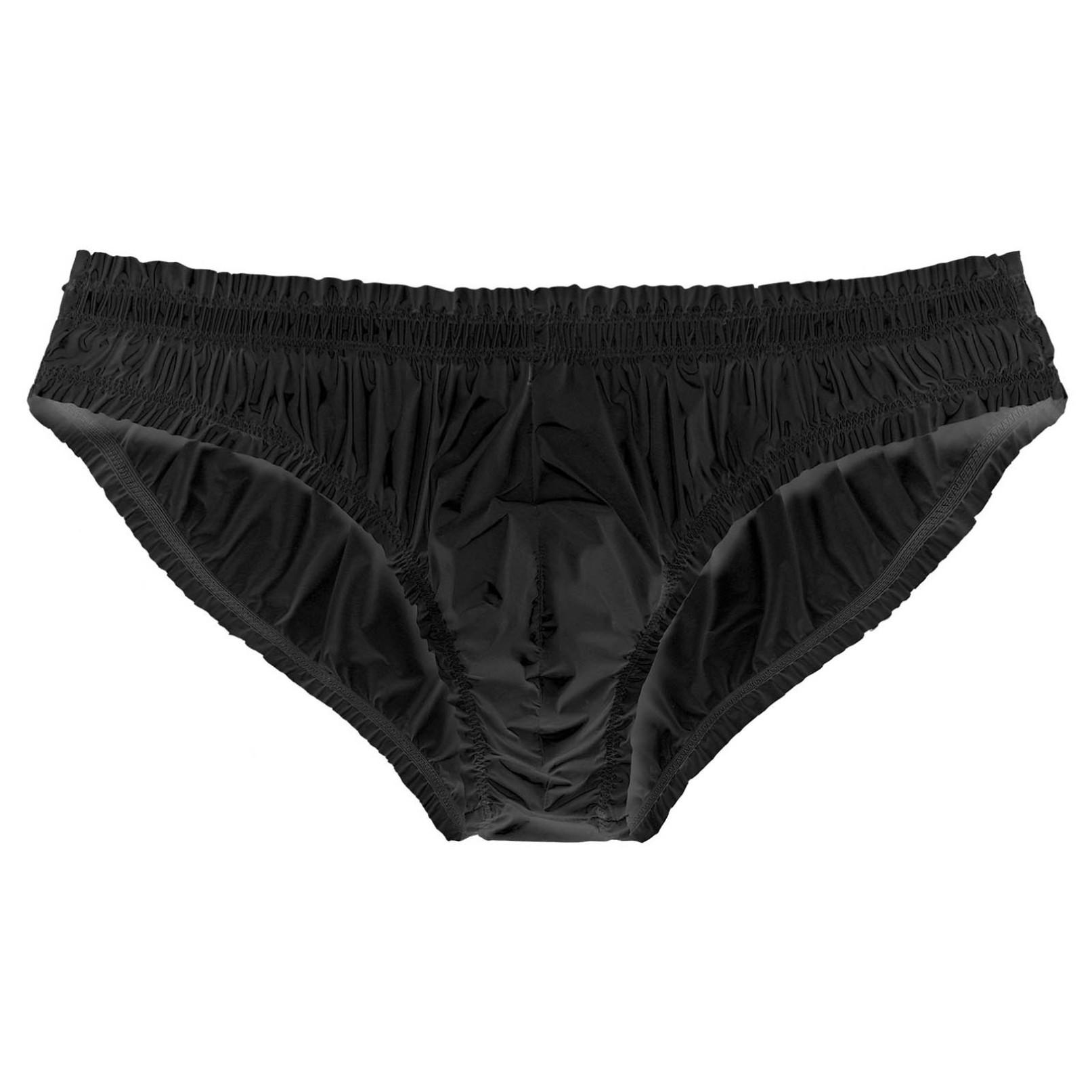 YONGHS Waterbestendige slip voor heren, zwembadfeestondergoed, effen kleur, laagbouw slip M zwart