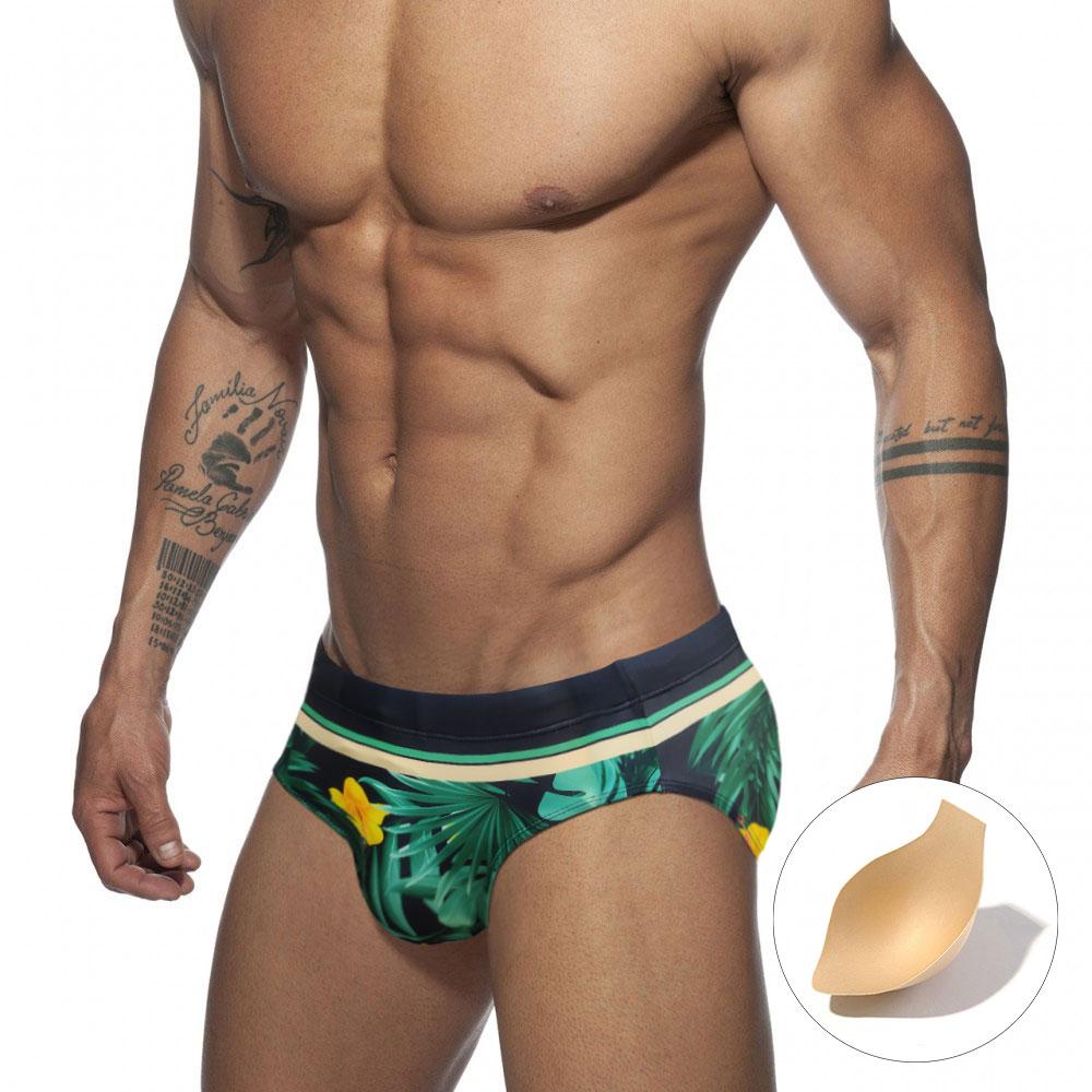UXH Fashion UXH Merk Heren Zwembroeken Lage Taille Strakke Pasvorm Sexy Badmode Strandkleding Bruinen Surfen L groen