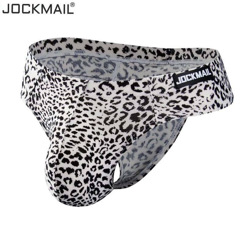 ZC1 Heren luipaard bedrukt ondergoed bikini zwembroek badpak zakje lage taille slip L wit