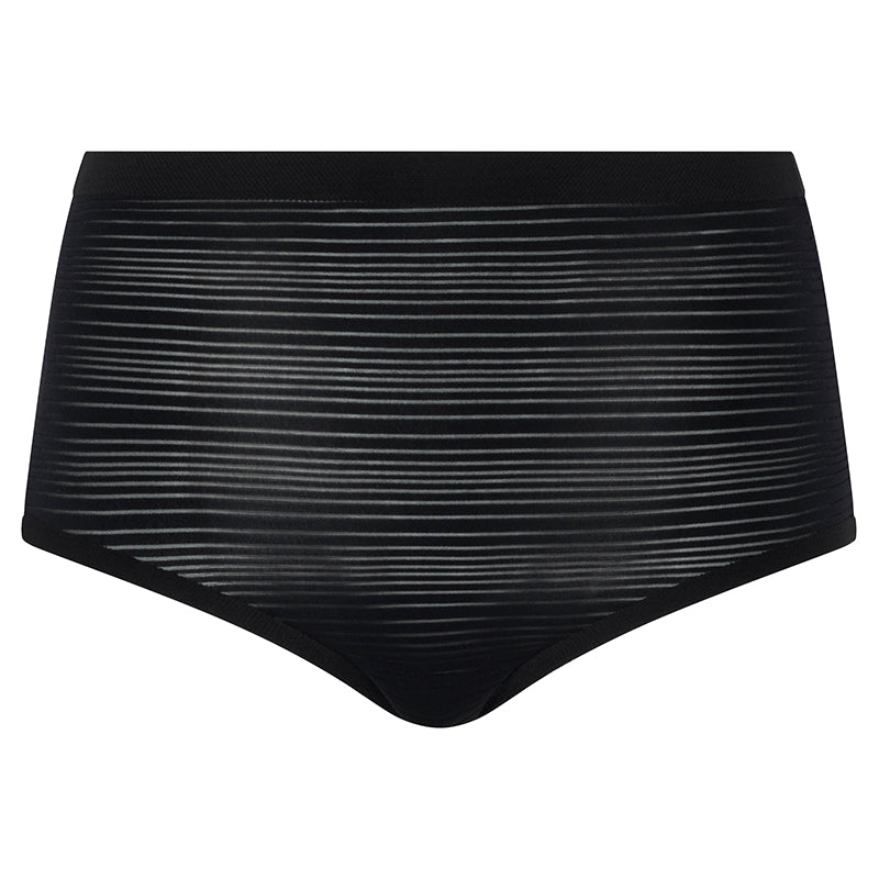 Chantelle SoftStretch Stripes maxi slip, zwart
