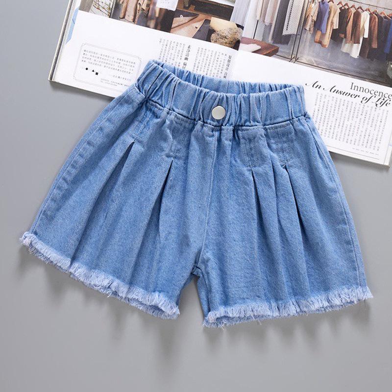 DSorothy Zomer Kids Shorts Meisjes Denim Shorts Mode Meisjes Short Prinses Jeans Kinderen Broeken Meisjes Shorts Bloemenmeisjes Kleding 140