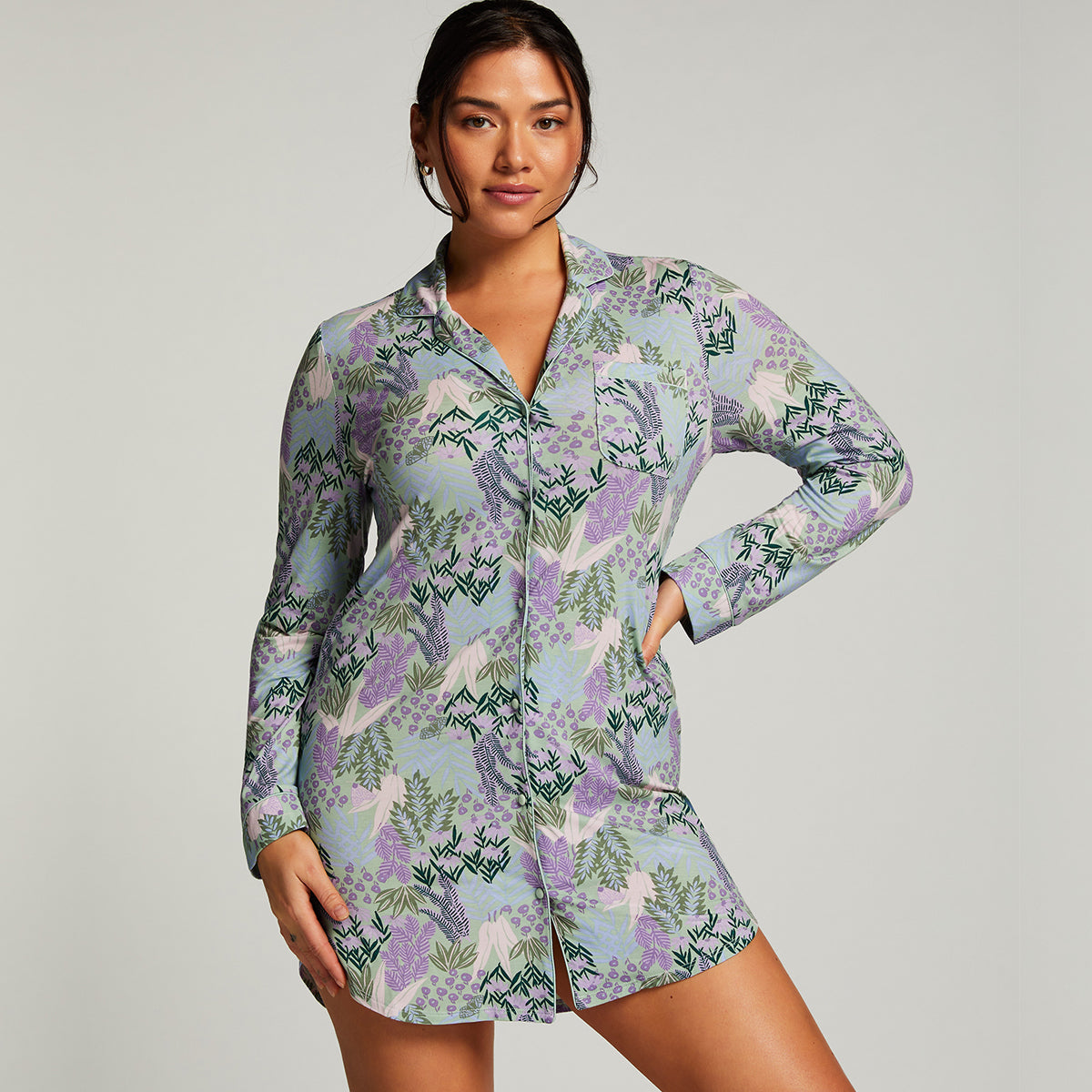 Hunkemöller Green Grass nachthemd, multicolour