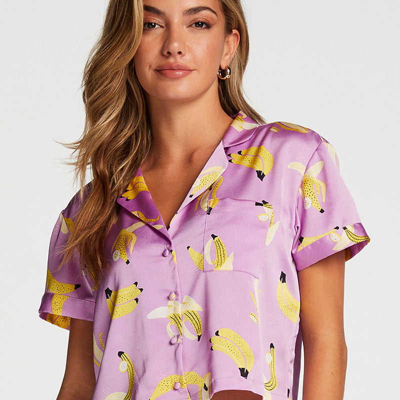 Hunkemöller Satin banana nachthemd, paars