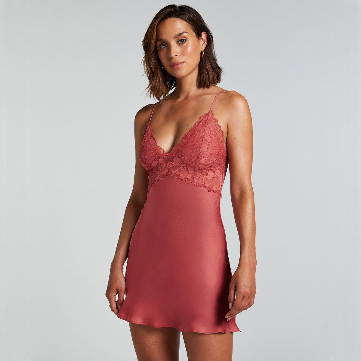 Hunkemöller Satin Lace nachtjapon, rood
