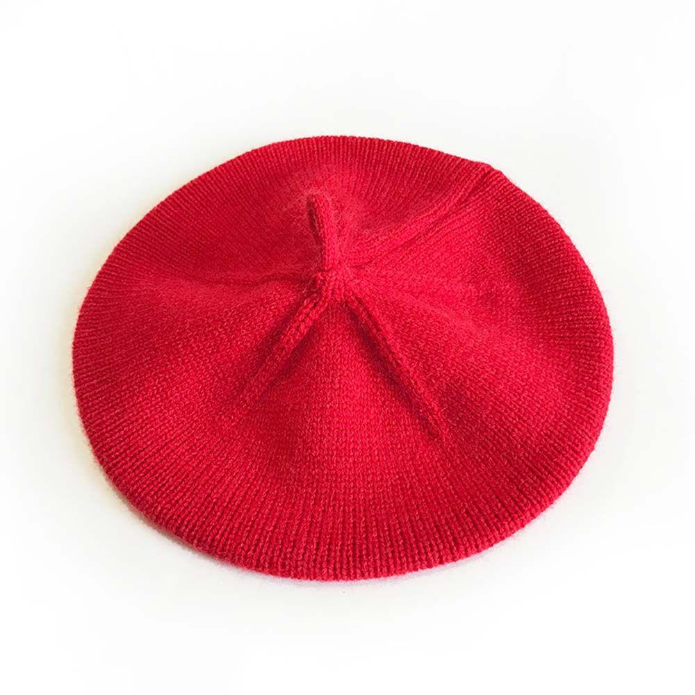 Zhongluo Warm Vintage Pure color Autumn Winter Infant Woolen Berets Hat Girl Bonnet Knitted Cap Baby Hat