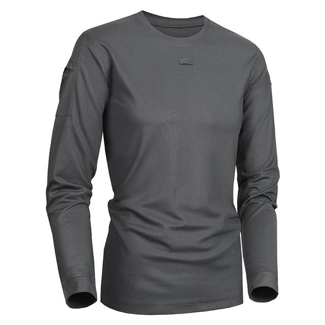 MEGE KNIGHT Tactische militaire kleding herenoverhemd Effen Coolmax Sneldrogend Leger Casual heren T-shirt met lange mouwen, t-shirt voor heren XXXL grijs