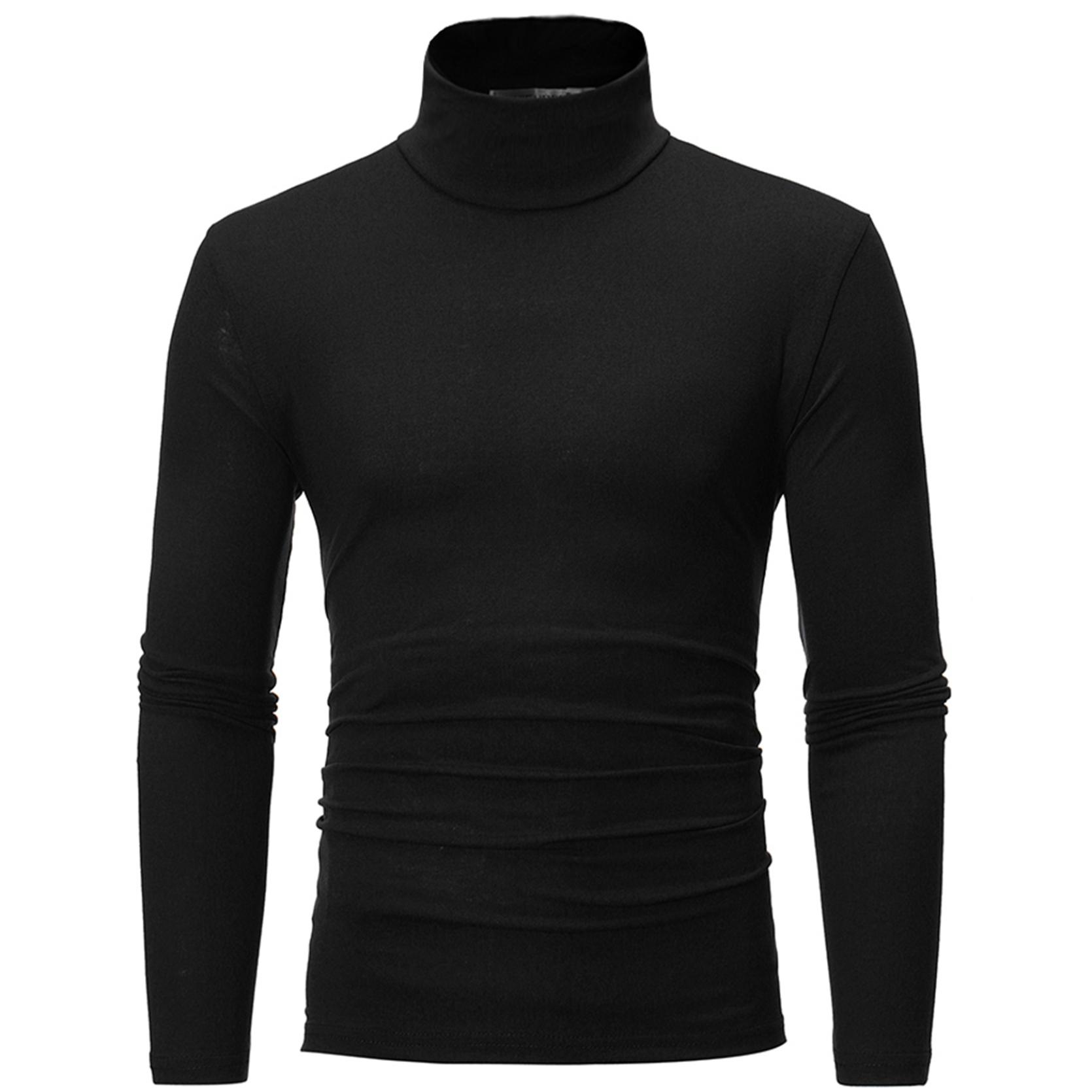 IEFiEL Heren coltrui, slim-fit trui met lange mouwen, casual trui met hoge kraag, tops, basic coltruien, slim-fit T-shirts 3XL