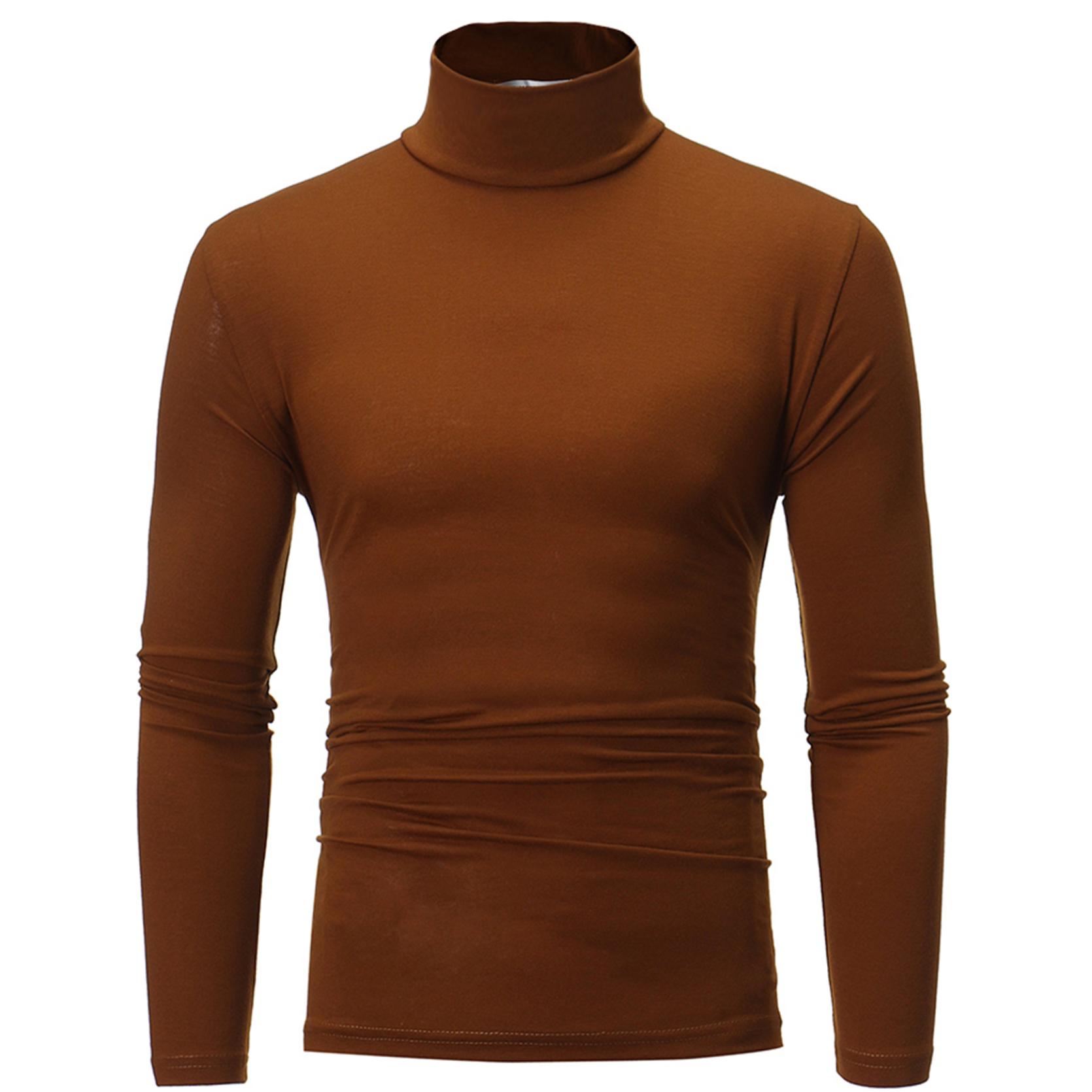 IEFiEL Heren coltrui, slim-fit trui met lange mouwen, casual trui met hoge kraag, tops, basic coltruien, slim-fit T-shirts 3XL