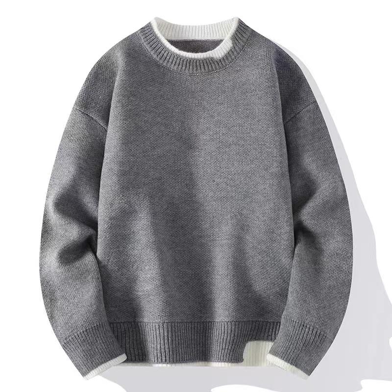 MILL MALL Herenmode Kleding Casual sweatshirt met volledige mouw Gebreide trui Hip Hop Herfst/winter top 3XL grijs