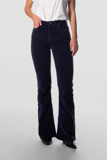Kuyichi Damen vegan Jeans Flare Lisette Corduroy Dunkelblau
