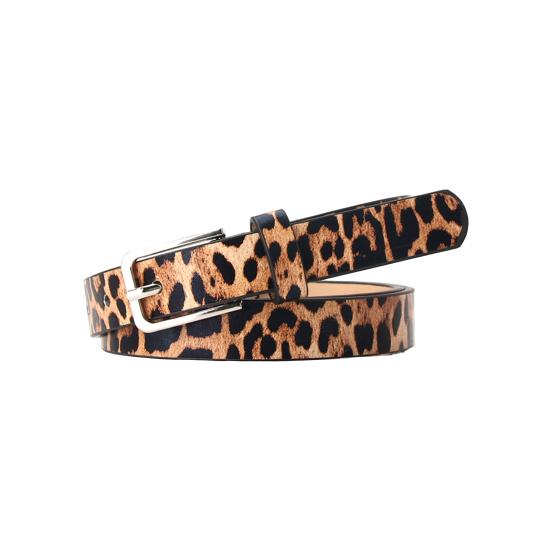 Mieshangle Vrouwen dunne riem Zebra Luipaardprint Kunstleer Tailleband Verstelbare lengte Multi-gaten Ontwerp Jeansriem
