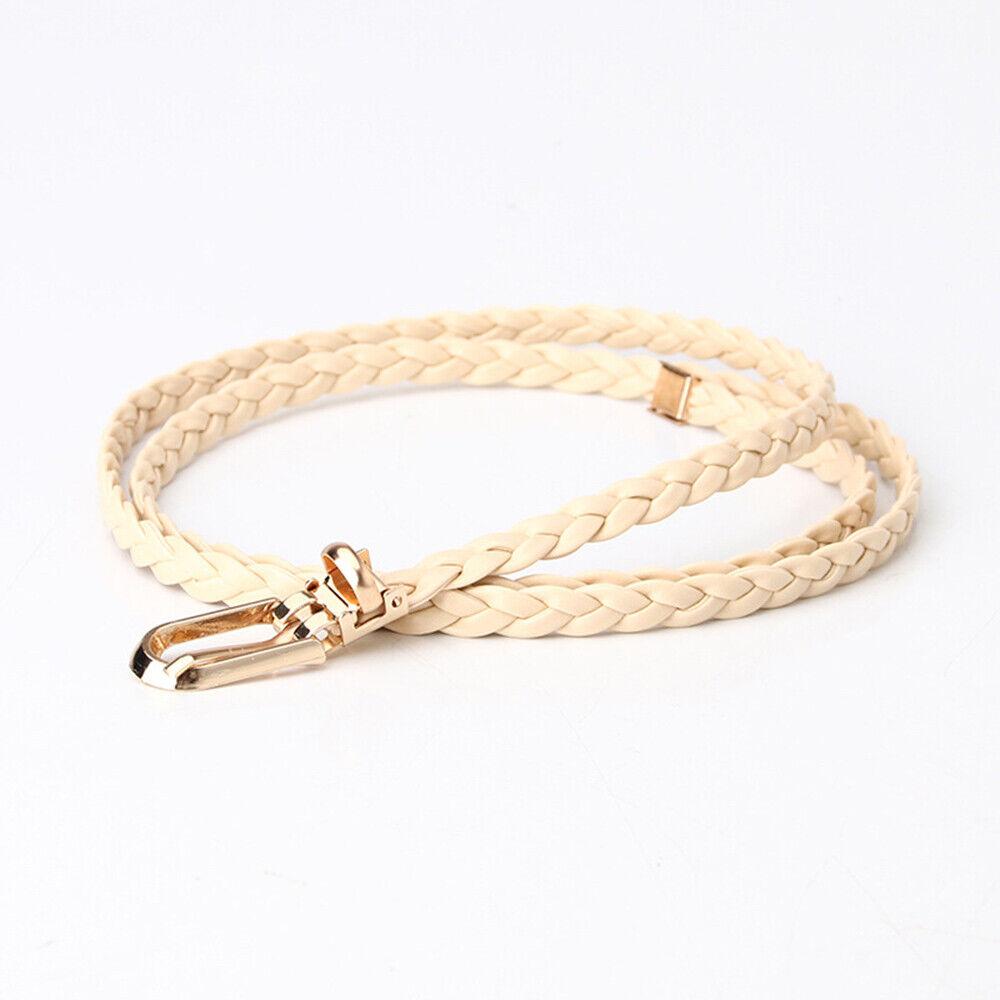 91140106MA0LTJAXX9 Gevlochten PU leren riem dames dunne taille riem jurk jas decoratieve tailleband beige