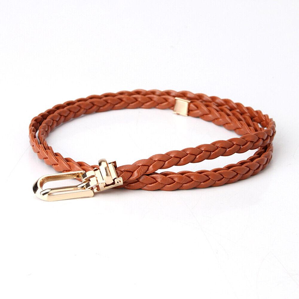 91140106MA0LTJAXX9 Gevlochten PU leren riem dames dunne taille riem jurk jas decoratieve tailleband kameel