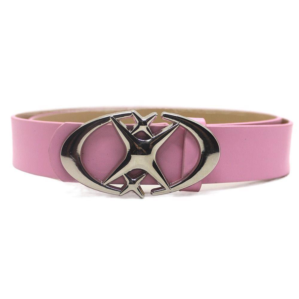 YWyihe Punk Y2k riem maanster ontwerp punk riem vintage decoratieve riem mannen vrouwen roze
