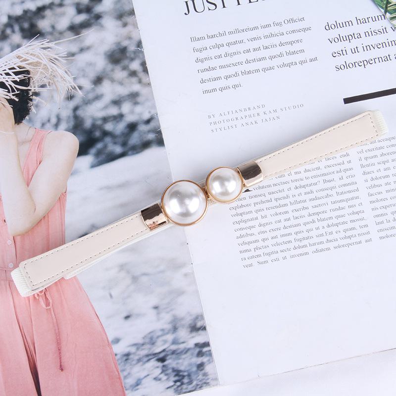 AI Market Koreaanse stijl retro parel elastische tailleketting riem voor trui jas