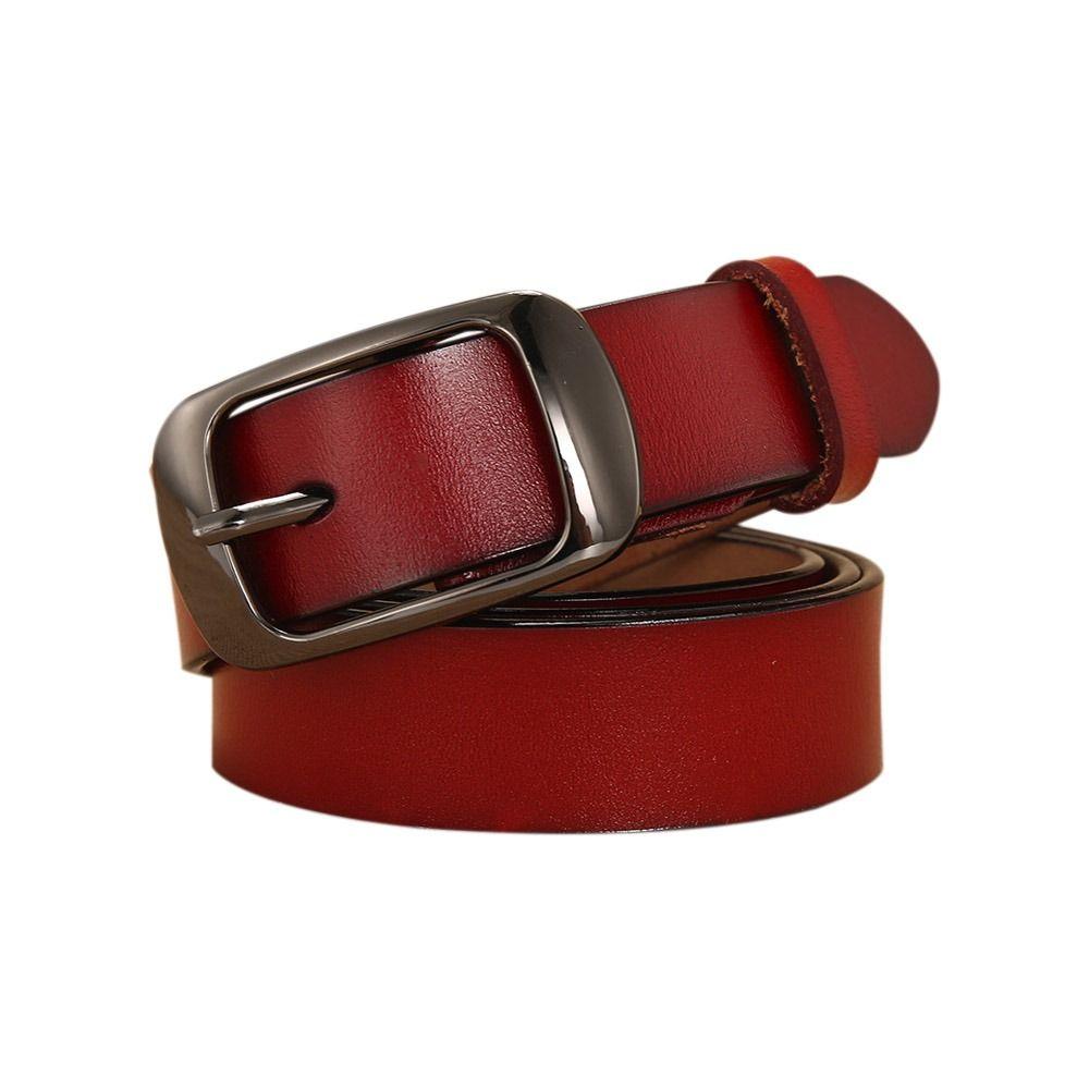 CSyeyue Casual wilde rok broekbanden metalen gesp tailleband lederen riem dames jurk riemen roodbruin