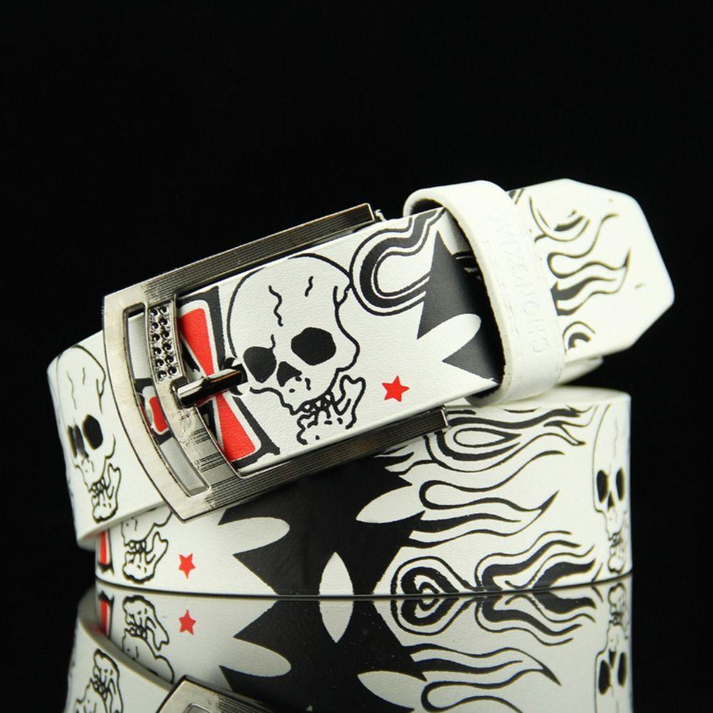 SENHAO Pattern For Men Y2K Korean Waist Strap Casual Belt Accessories Female Waistband PU leather Belt