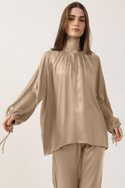 Neu Nomads US Damen vegan Bluse Tunika Goldie Beige