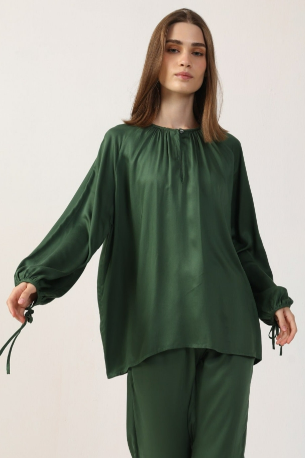 Neu Nomads US Damen vegan Bluse Tunika Moss
