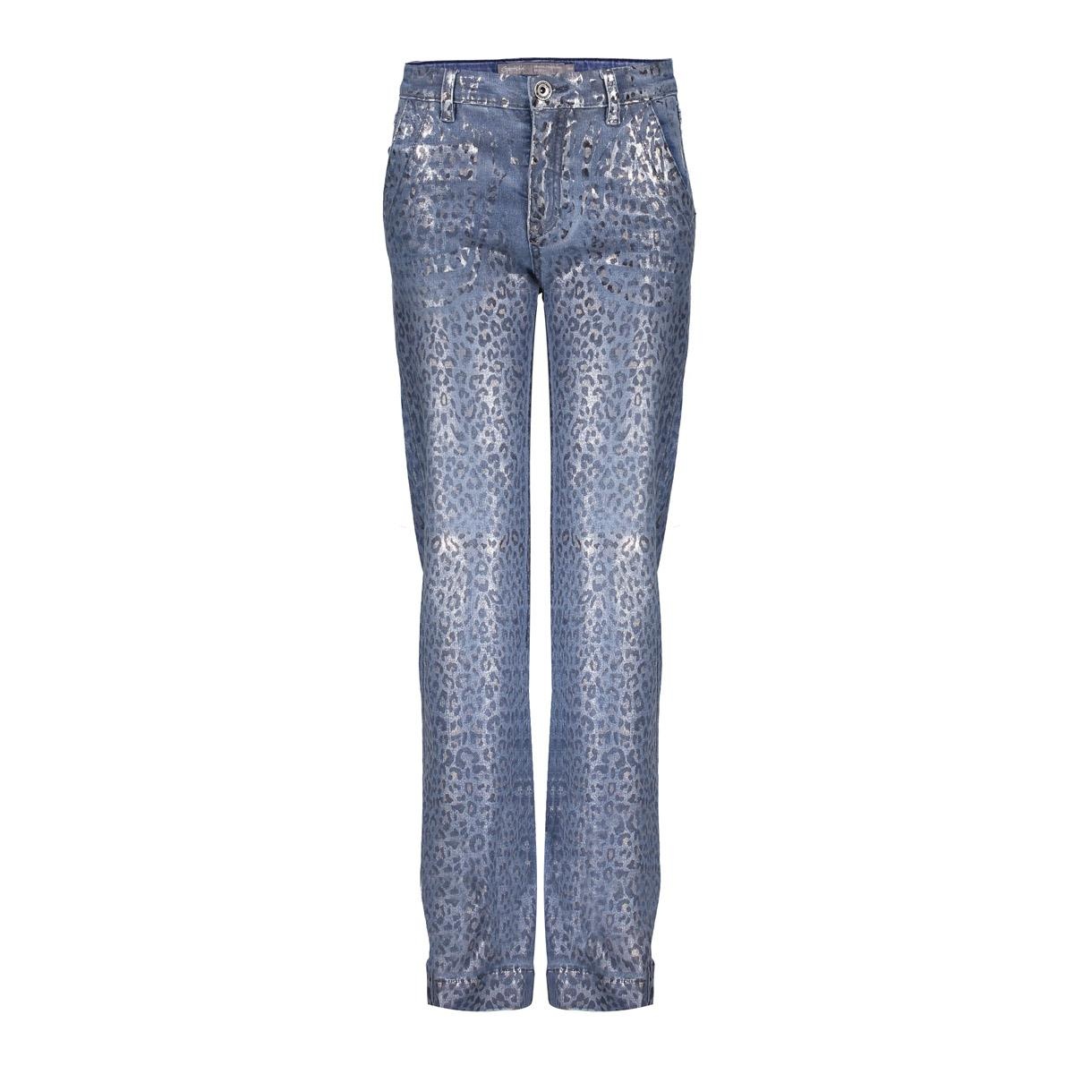 Geisha winter jeans meisjes - blauw - luipaard print
