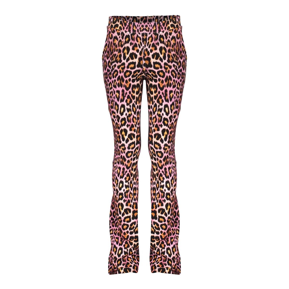 Geisha winter flare legging - roze/zwart - panter
