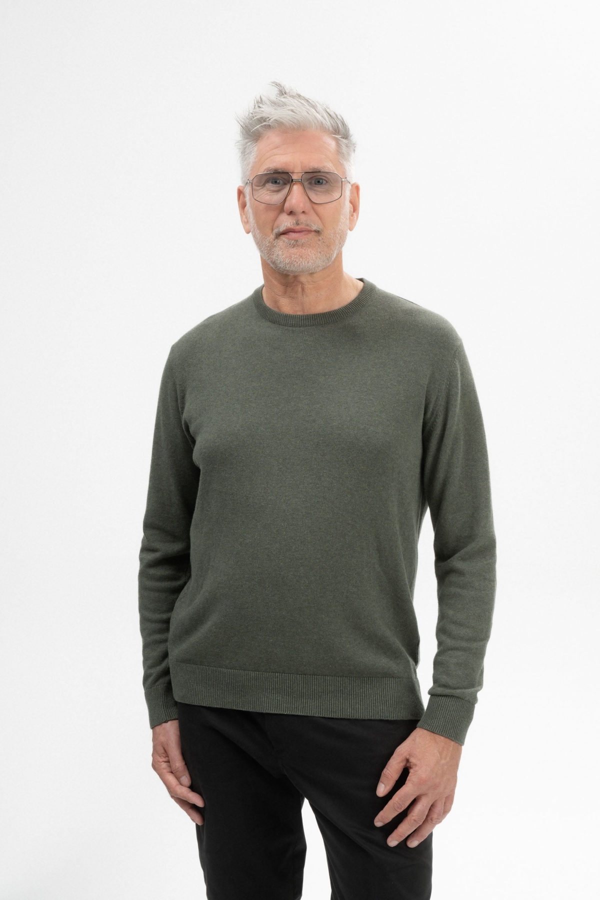 MELA Herren vegan Feinstrick Pullover Himal GrÃ¼n nge
