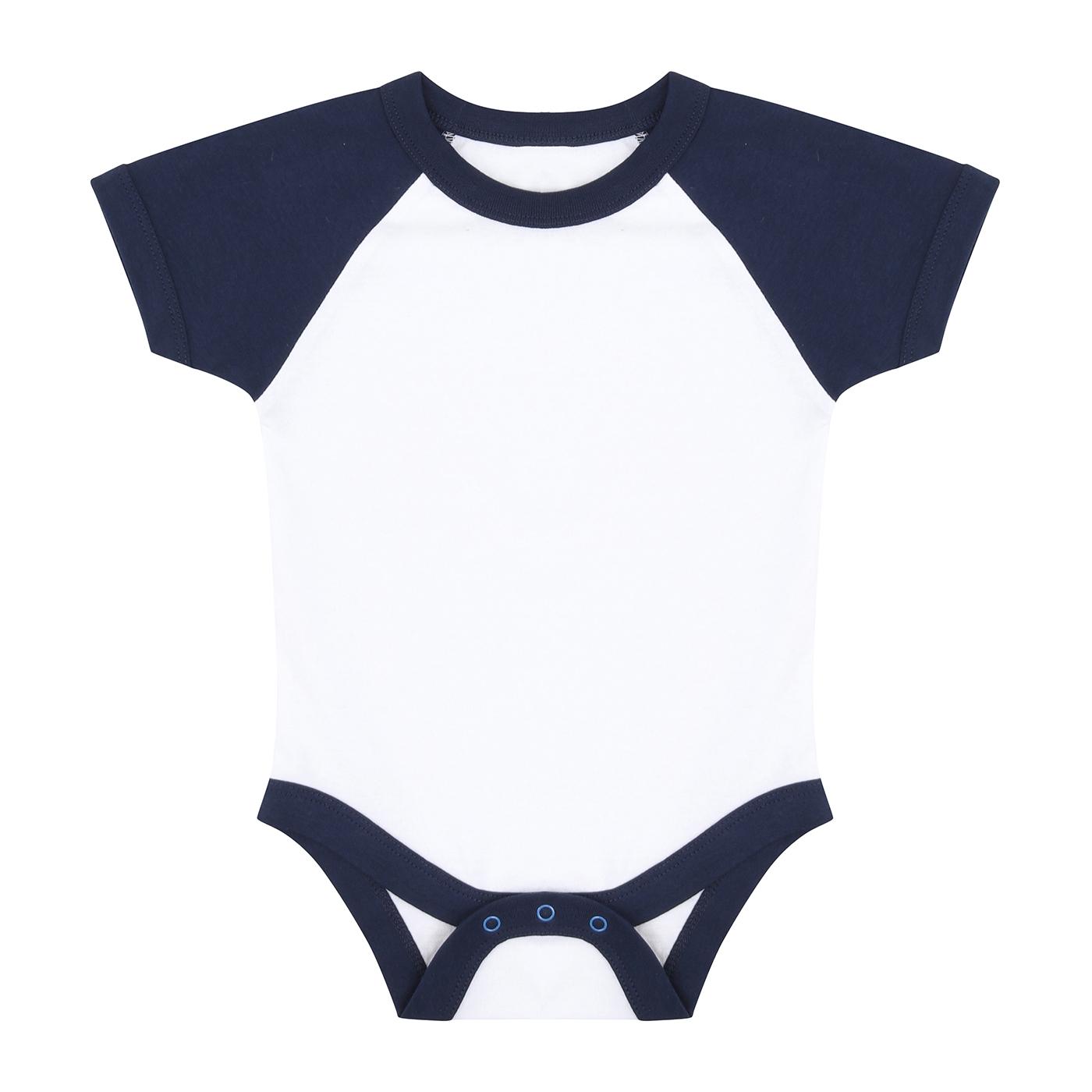 Larkwood Baby Essential honkbalbodysuit met korte mouwen 3-6 Months wit/rood