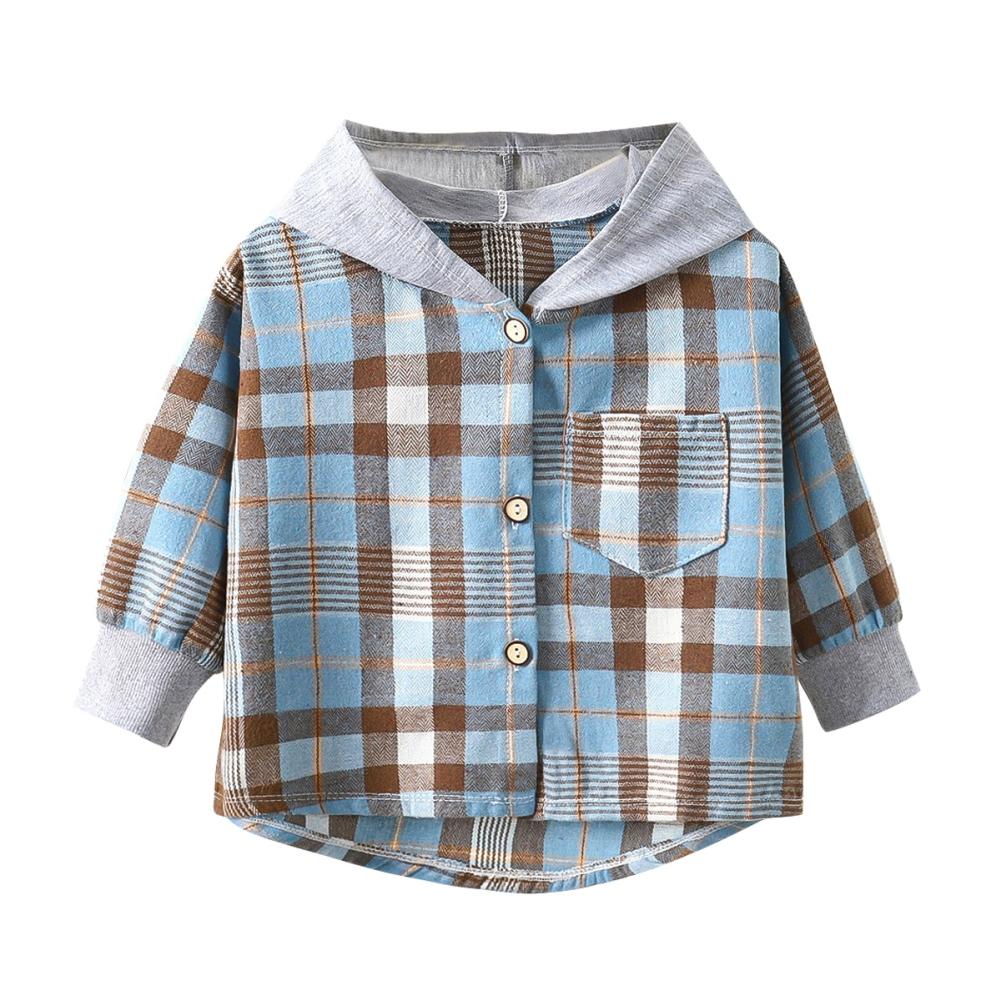 Kidsyuan Peuter Jongens Shirts Met Lange Mouwen Geruite Overhemd Voor Kinderen Lente Herfst Kinderkleding Casual Katoenen Shirts Tops 1-7Y 100