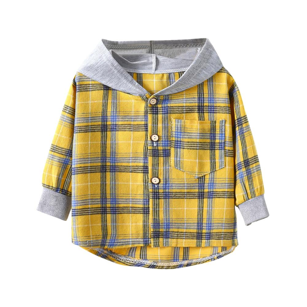 Kidsyuan Peuter Jongens Shirts Met Lange Mouwen Geruite Overhemd Voor Kinderen Lente Herfst Kinderkleding Casual Katoenen Shirts Tops 1-7Y 100