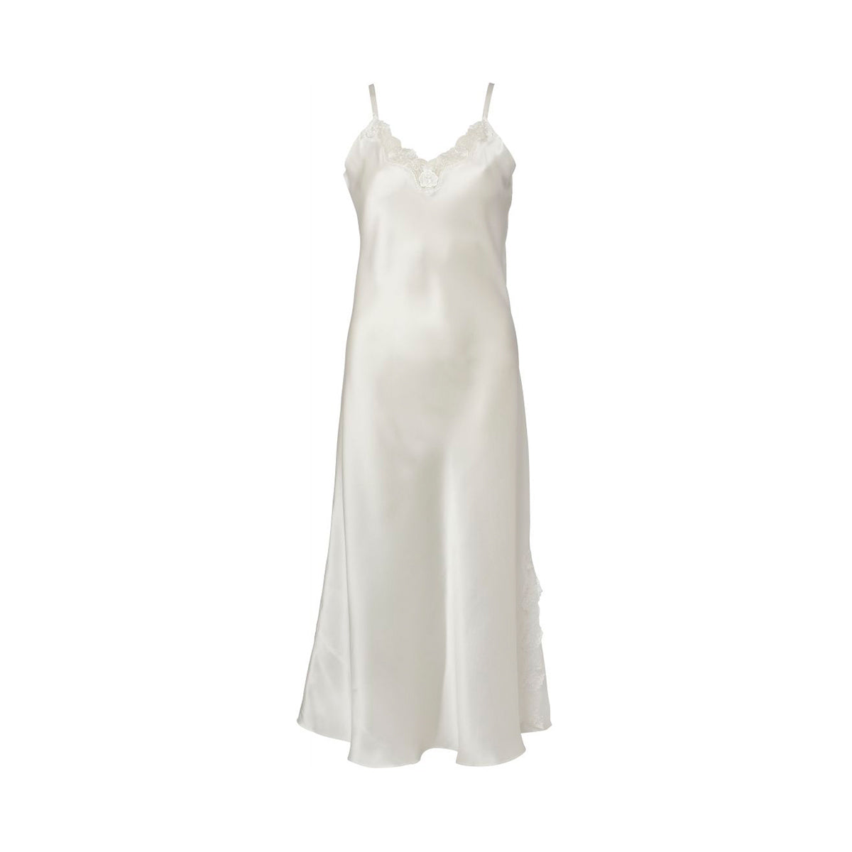 Lady Avenue Silk Jersey nachtjapon, wit