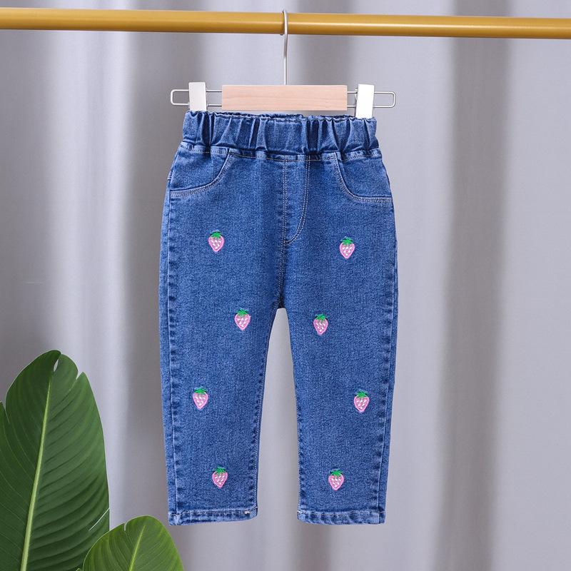 RUOK Baby Meisjes Strakke Jeans Lente Herfst Meisjes suona Denim Broeken Casual Kinderen Stretch Flared Broeken Kinderkleding 100cm